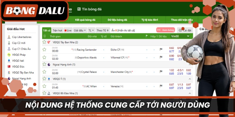 Nội dung hệ thống cung cấp tới người dùng