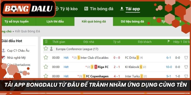 Tải app Bongdalu từ đâu để tránh nhầm ứng dụng cùng tên?
