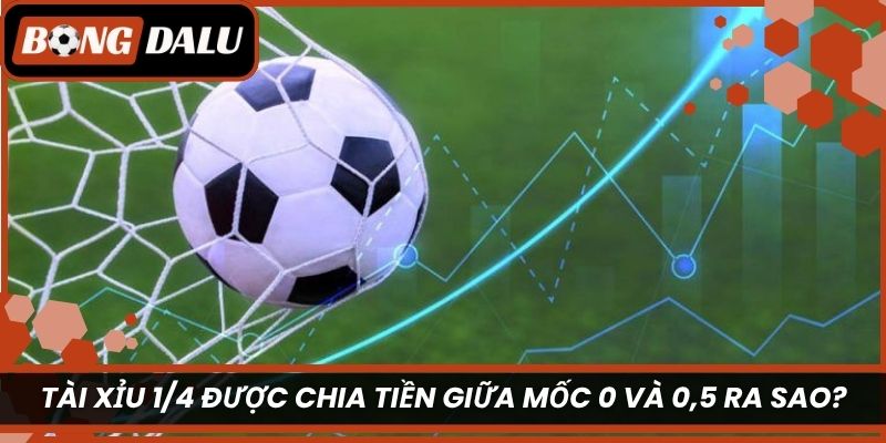 Tài xỉu 1/4 được chia tiền giữa mốc 0 và 0,5 ra sao?