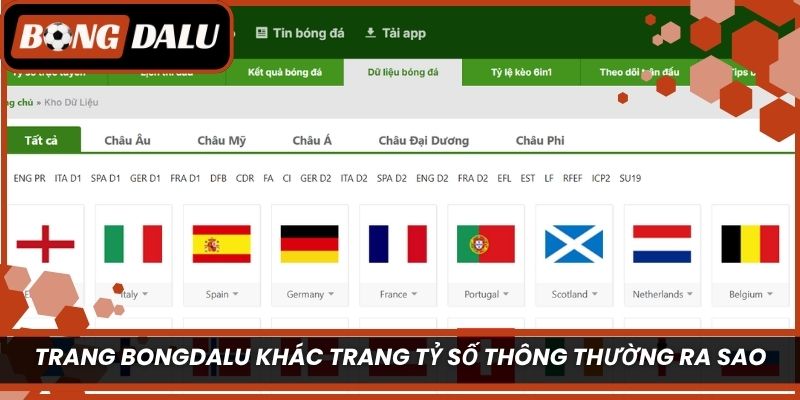 Trang Bongdalu khác trang tỷ số thông thường ra sao